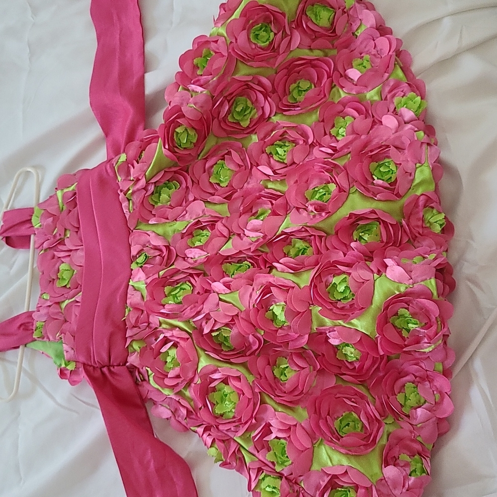 Rare Editions Pink Lime Dress 3T